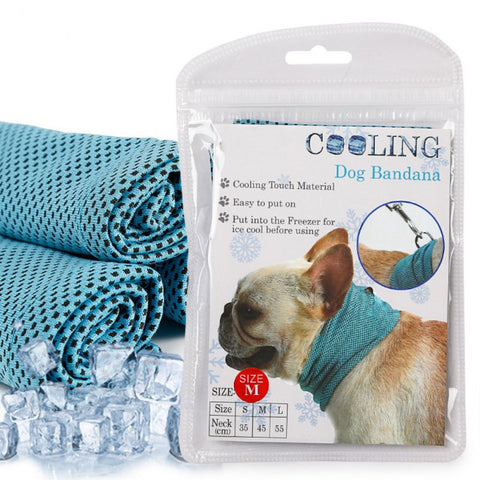 Instant Ice Cooling Collar Dog Bandana Scarf Pet Small Dog Bulldog Summer Sunstroke Prevention Cooling Neck Wrap Dog Collar