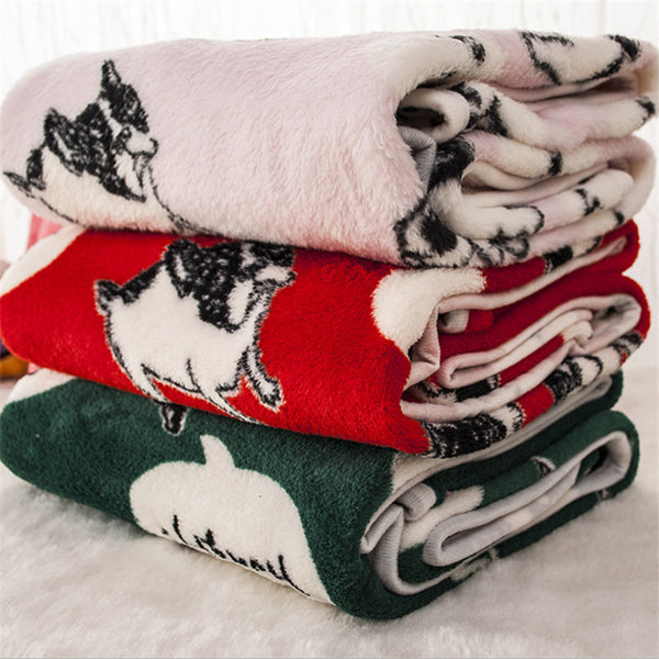 Warm Soft Fleece Autumn/Winter Blankets for French Bulldog