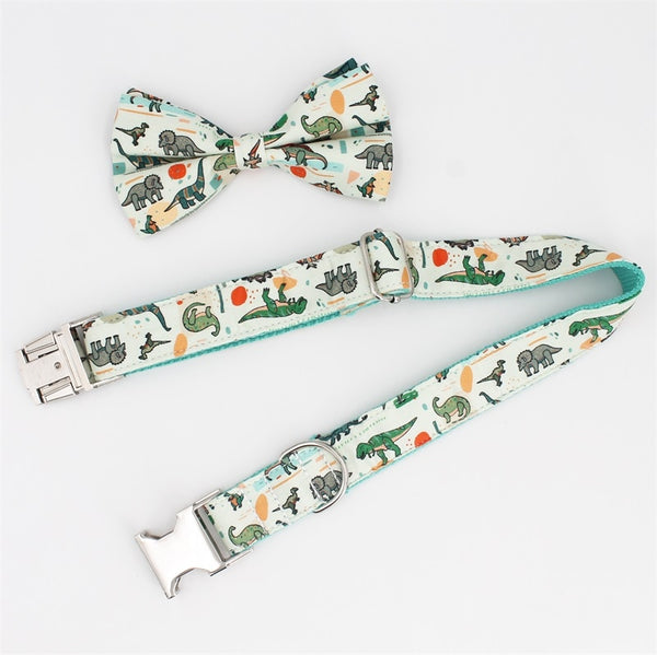 Collar and Leash set with bow tie for French Bulldogs