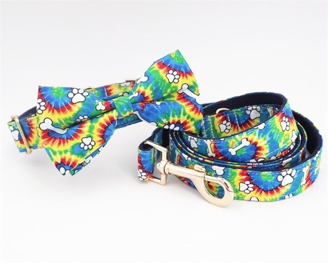 colorful bone Dog Collar Bow Tie with Metal Buckle Big and Small Dog&Cat Collar Pet Accessories