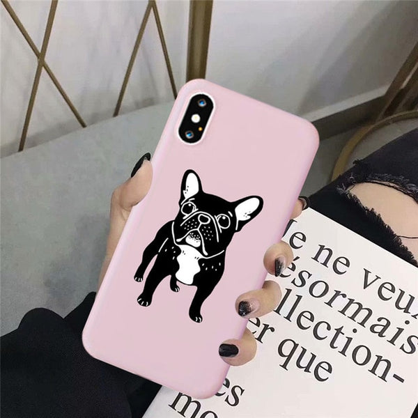 New Cute Brindle Frenchie Puppy Case for IPhone 11 Pro X XR XS Max 8 7 6 6S Plus Cover Soft Silicone Phone Case Capa