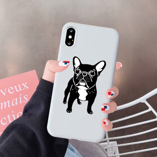 New Cute Brindle Frenchie Puppy Case for IPhone 11 Pro X XR XS Max 8 7 6 6S Plus Cover Soft Silicone Phone Case Capa