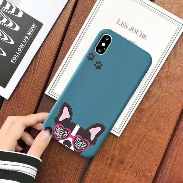 New Cute Brindle Frenchie Puppy Case for IPhone 11 Pro X XR XS Max 8 7 6 6S Plus Cover Soft Silicone Phone Case Capa