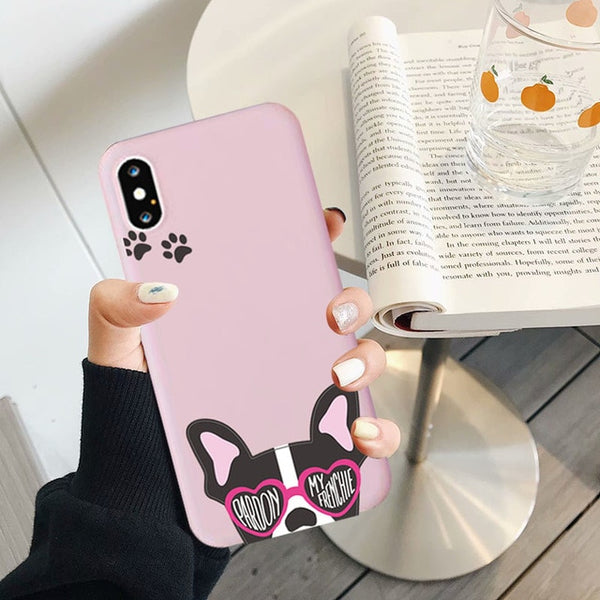 New Cute Brindle Frenchie Puppy Case for IPhone 11 Pro X XR XS Max 8 7 6 6S Plus Cover Soft Silicone Phone Case Capa