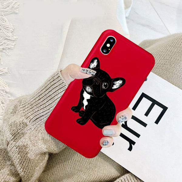 New Cute Brindle Frenchie Puppy Case for IPhone 11 Pro X XR XS Max 8 7 6 6S Plus Cover Soft Silicone Phone Case Capa