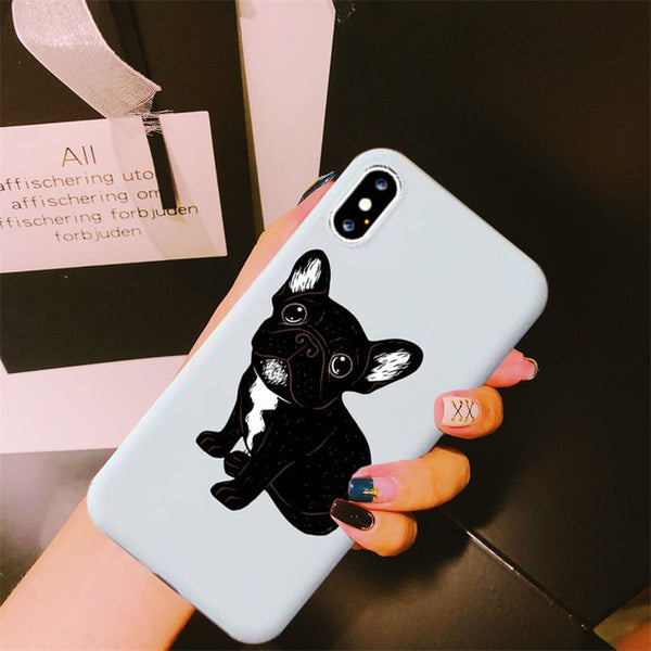 New Cute Brindle Frenchie Puppy Case for IPhone 11 Pro X XR XS Max 8 7 6 6S Plus Cover Soft Silicone Phone Case Capa