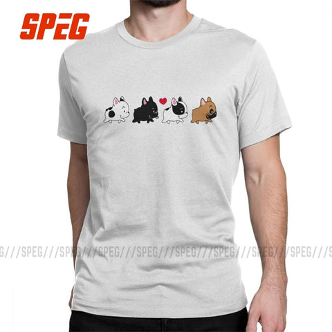 Men's Frenchie Family French Bulldog Dog Lover T Shirts Cotton Clothes Vintage Short Sleeve Tee Gift Idea T-Shirt Plus Size