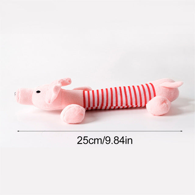 Cute Pet Dog Cat Plush Squeak Sound Dog Toys Funny Fleece Durability Chew Molar Toy Fit for All Pets Elephant Duck Pig