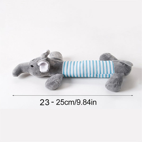 Cute Pet Dog Cat Plush Squeak Sound Dog Toys Funny Fleece Durability Chew Molar Toy Fit for All Pets Elephant Duck Pig