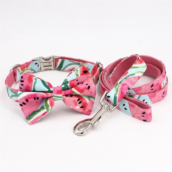 Watermelon Collar Bow Tie  with Metal Buckle