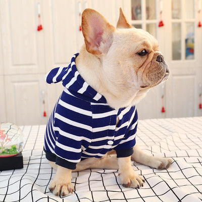 Stripe Hoodie for French Bulldog