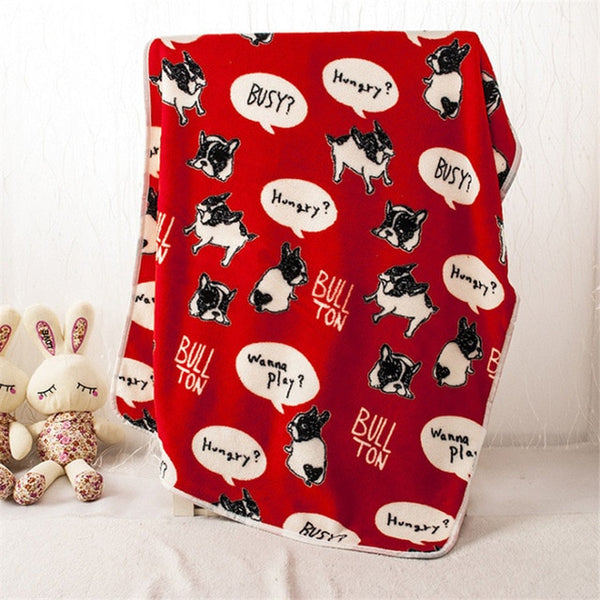 Warm Soft Fleece Autumn/Winter Blankets for French Bulldog