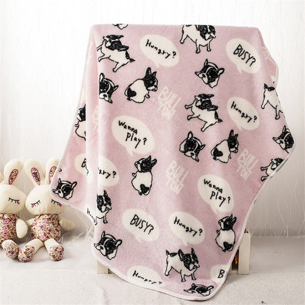 Warm Soft Fleece Autumn/Winter Blankets for French Bulldog