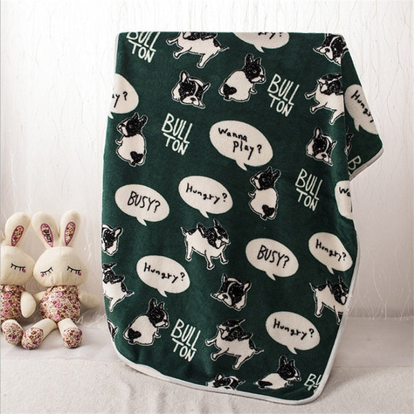 Warm Soft Fleece Autumn/Winter Blankets for French Bulldog