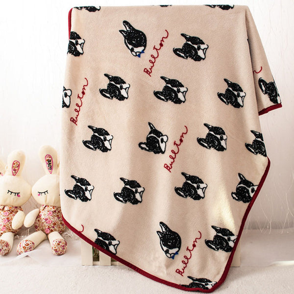 Warm Soft Fleece Autumn/Winter Blankets for French Bulldog