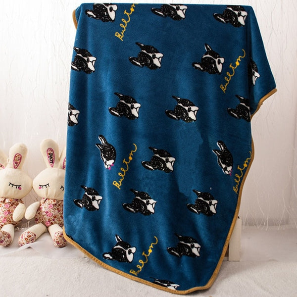 Warm Soft Fleece Autumn/Winter Blankets for French Bulldog